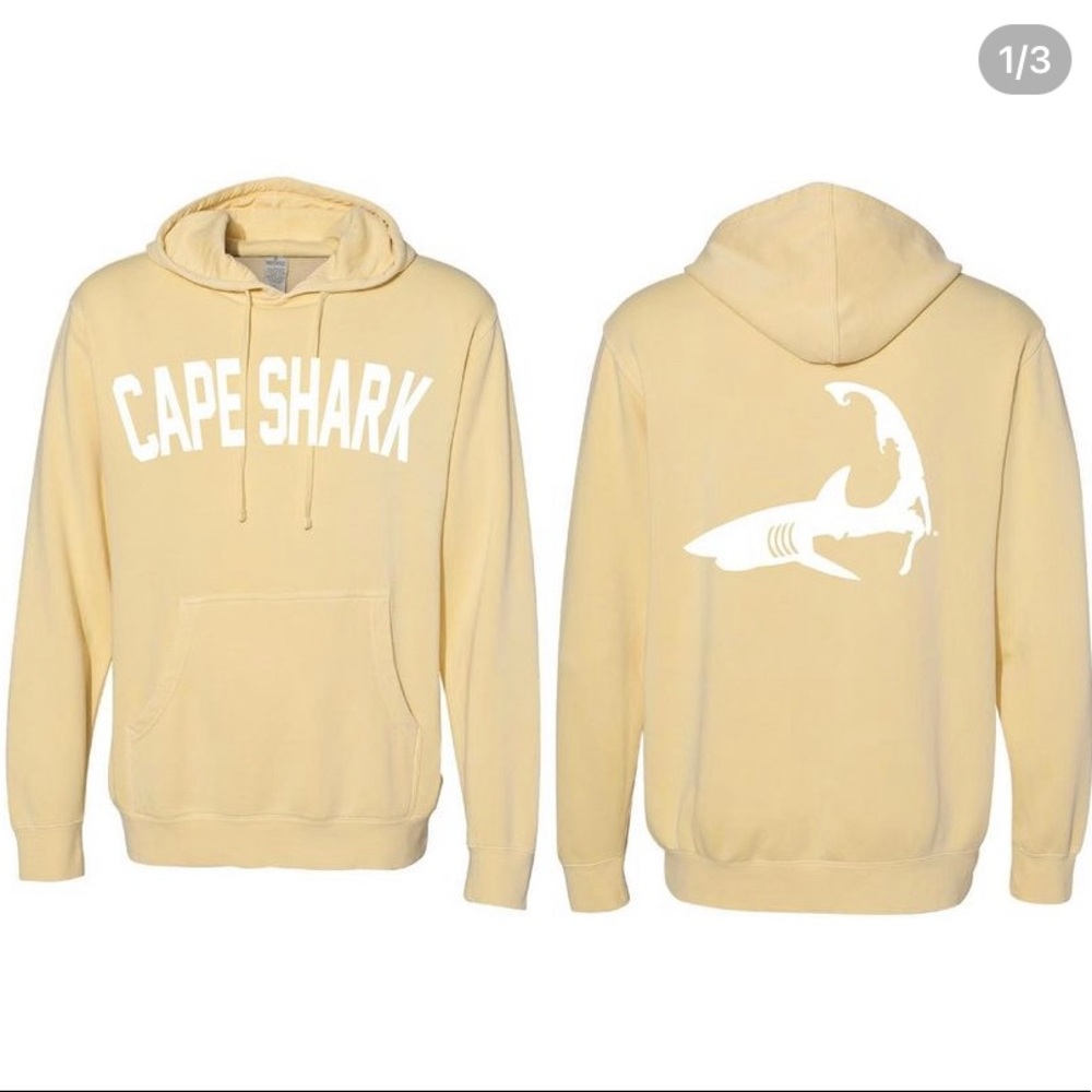 Cape Shark Unisex Pigment Hoodie, yellow, size M